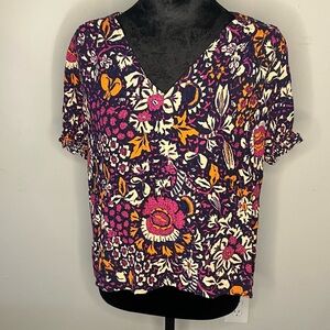 Floral V-Neck Women's Top